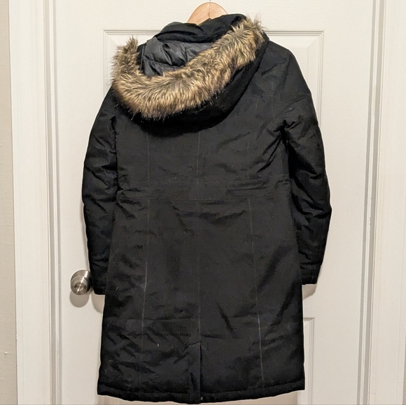 Eddie Bauer Parka Women's Black Coat with Faux Fur Hood - Picture 9 of 14